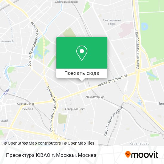 Карта Префектура ЮВАО г. Москвы