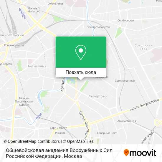 Карта Общевойсковая академия Вооружённых Сил Российской Федерации