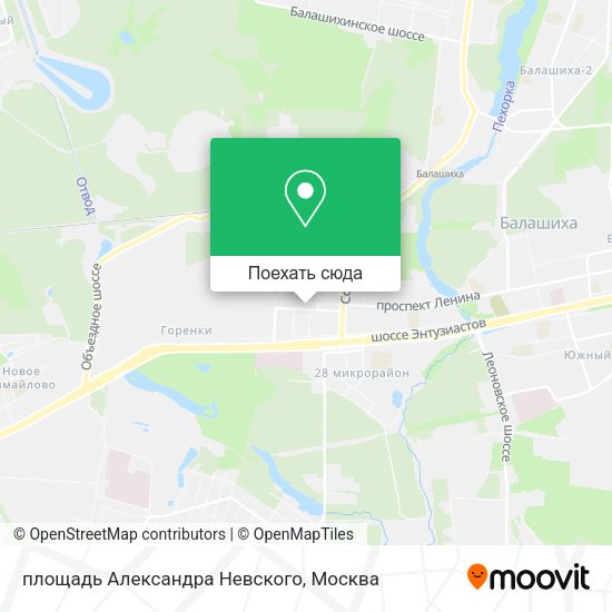 Карта площадь Александра Невского