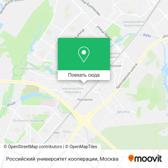 Карта Российский университет кооперации