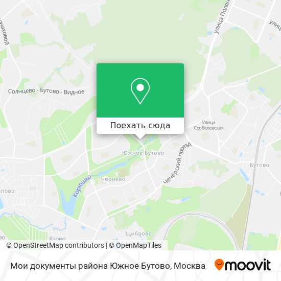 Карта Мои документы района Южное Бутово
