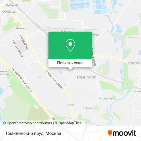 Карта Томилинский пруд