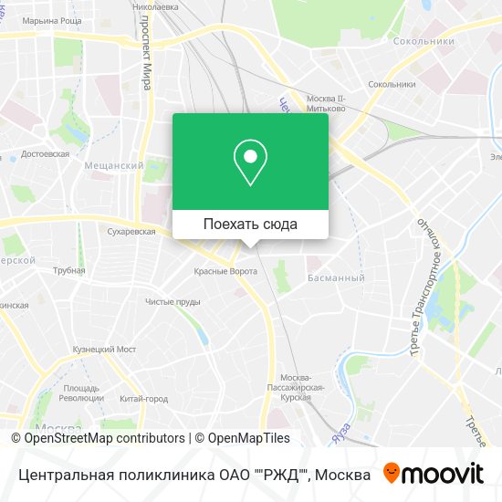 Карта Центральная поликлиника ОАО ""РЖД""