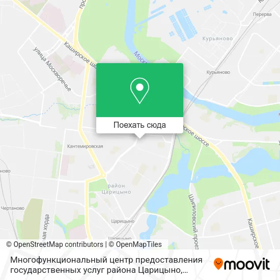 Карта Многофункциональный центр предоставления государственных услуг района Царицыно