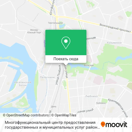 Карта Многофункциональный центр предоставления государственных и муниципальных услуг района Люблино