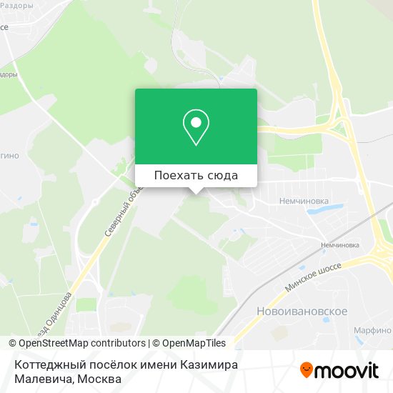 Карта Коттеджный посёлок имени Казимира Малевича