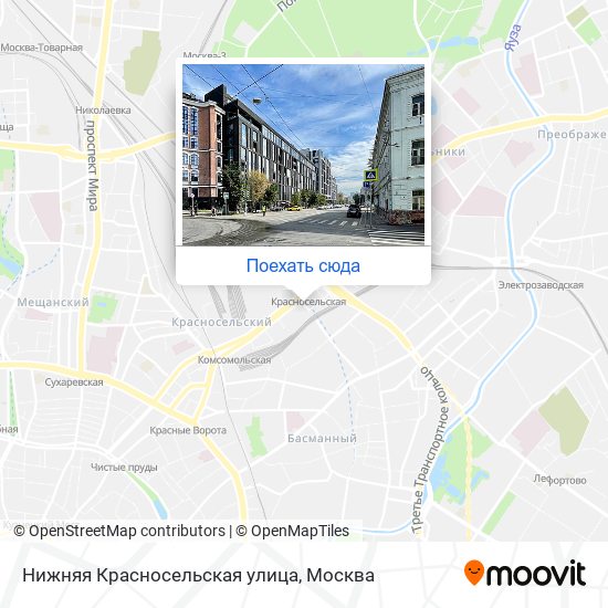 Карта Нижняя Красносельская улица
