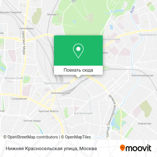 Карта Нижняя Красносельская улица