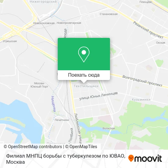 Карта Филиал МНПЦ борьбы с туберкулезом по ЮВАО