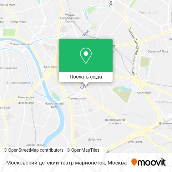 Карта Московский детский театр марионеток