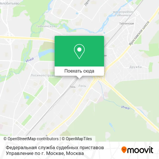 Карта Федеральная служба судебных приставов Управление по г. Москве