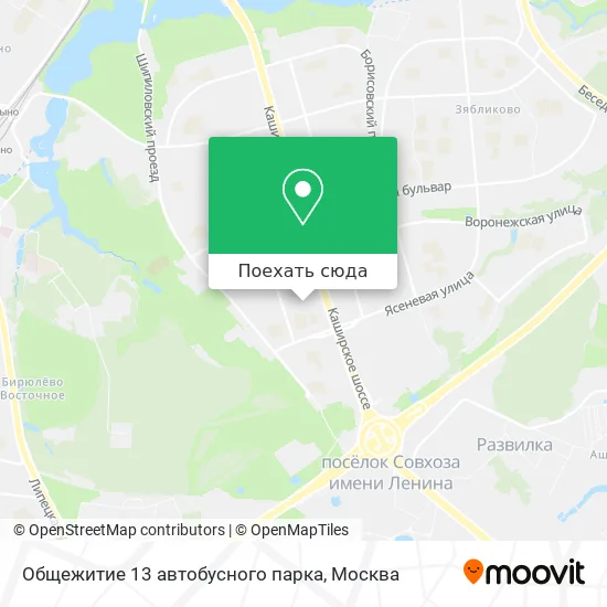 Карта Общежитие 13 автобусного парка