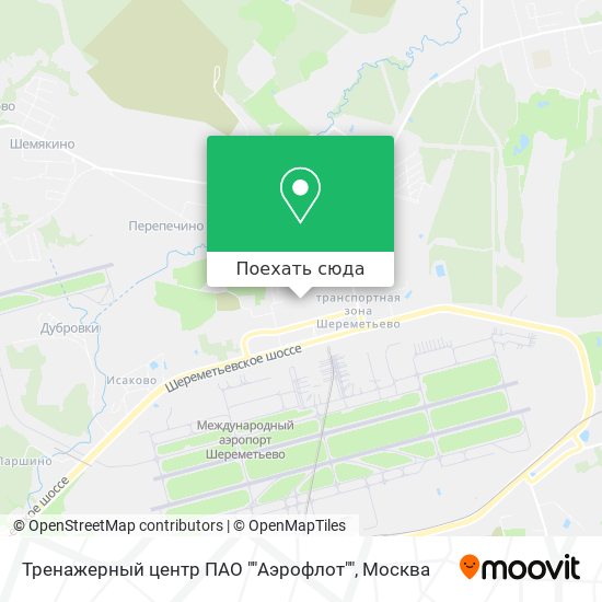 Карта Тренажерный центр ПАО ""Аэрофлот""
