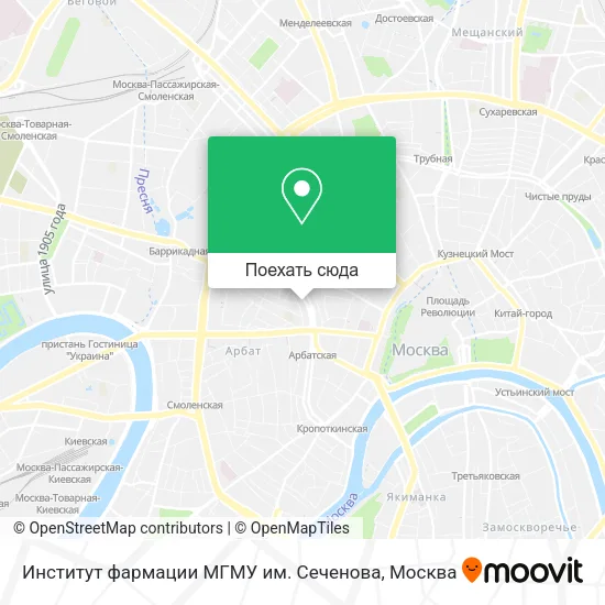 Карта Институт фармации МГМУ им. Сеченова