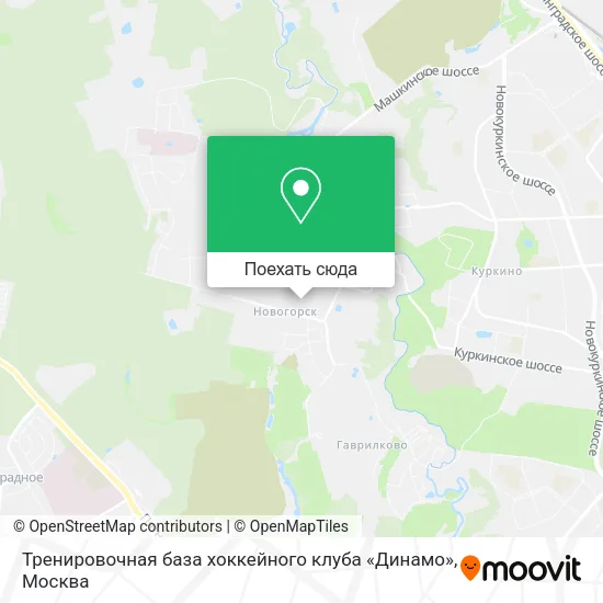 Карта Тренировочная база хоккейного клуба «Динамо»