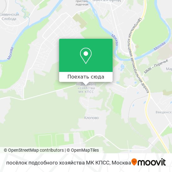 Карта посёлок подсобного хозяйства МК КПСС
