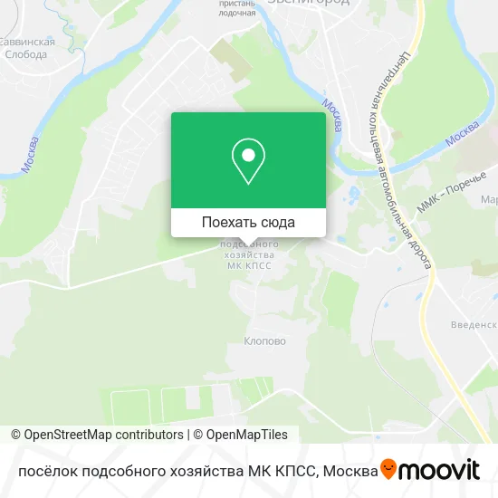 Карта посёлок подсобного хозяйства МК КПСС