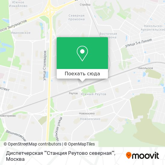 Карта Диспетчерская ""Станция Реутово северная""