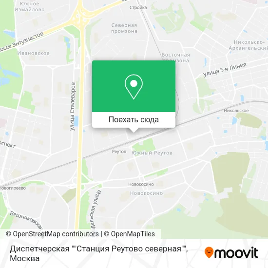 Карта Диспетчерская ""Станция Реутово северная""