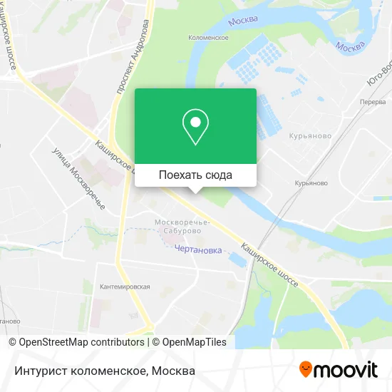 Карта Интурист коломенское
