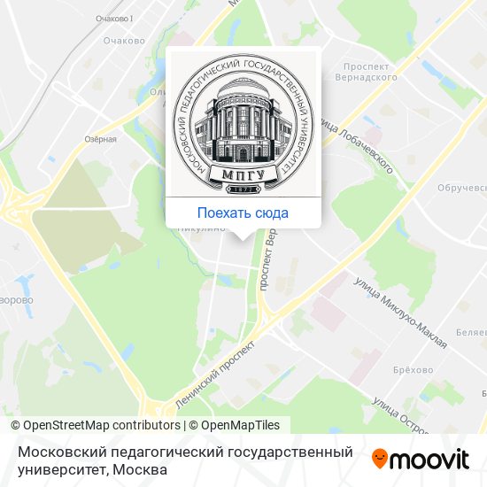 Карта Московский педагогический государственный университет