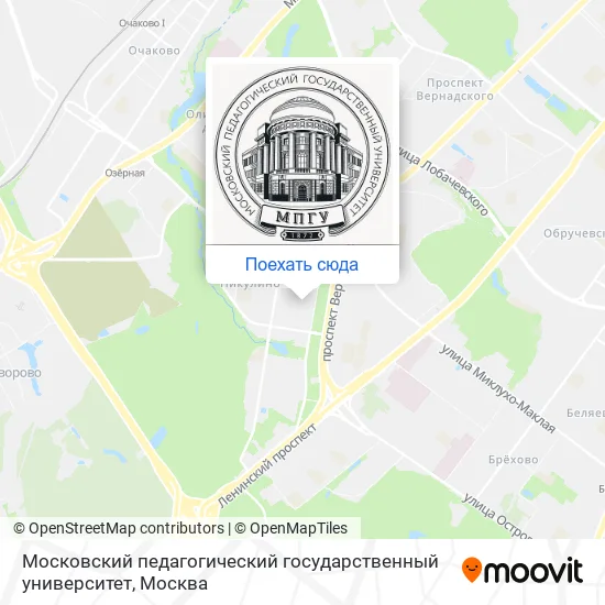 Карта Московский педагогический государственный университет