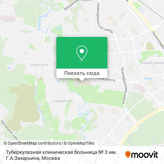 Карта Туберкулезная клиническая больница № 3 им. Г.А.Захарьина