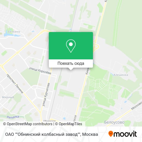 Карта ОАО ""Обнинский колбасный завод""