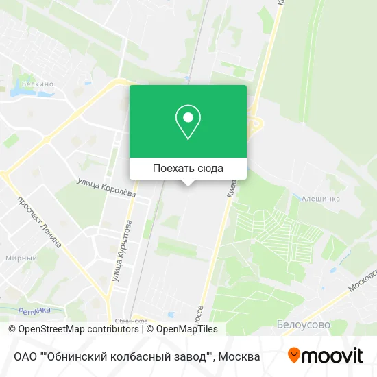 Карта ОАО ""Обнинский колбасный завод""