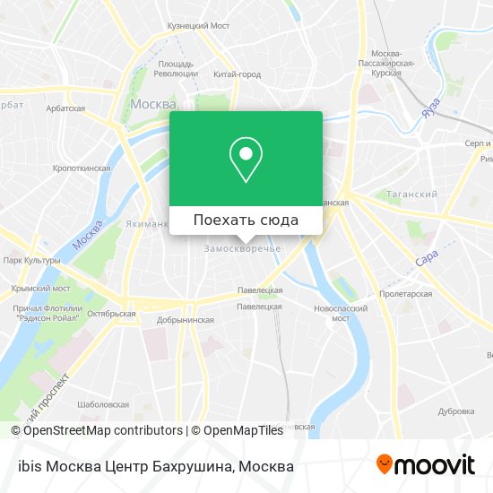 Карта ibis Москва Центр Бахрушина