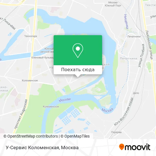 Карта У-Сервис Коломенская