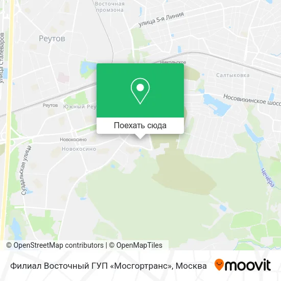 Карта Филиал Восточный ГУП «Мосгортранс»