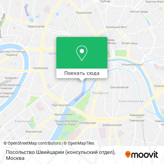 Карта посольств в москве