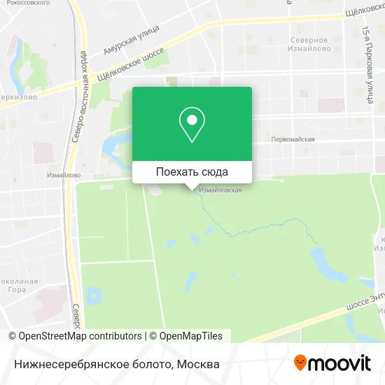 Карта Нижнесеребрянское болото