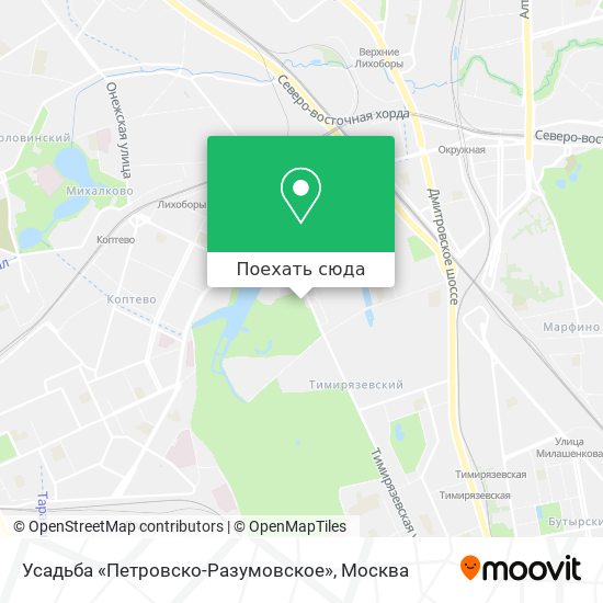 Карта Усадьба «Петровско-Разумовское»