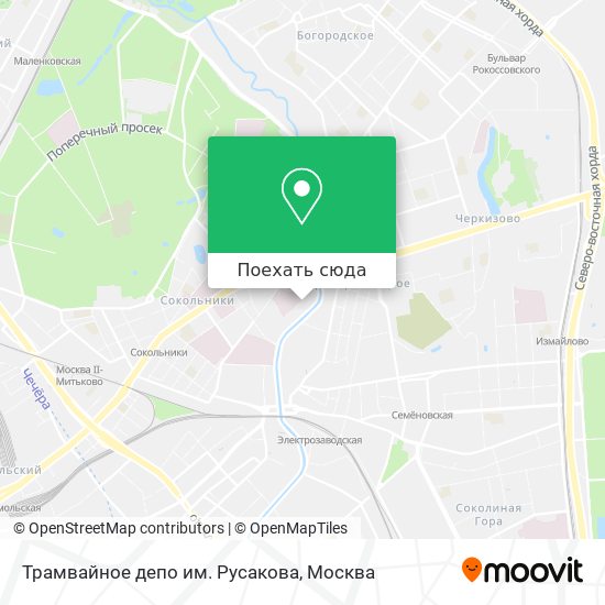 Карта Трамвайное депо им. Русакова
