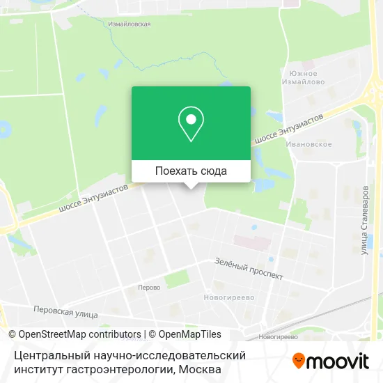 Карта Центральный научно-исследовательский институт гастроэнтерологии