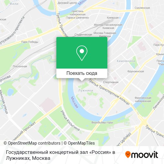 Карта Государственный концертный зал «Россия» в Лужниках