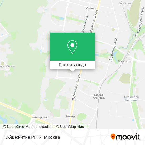 Карта Общежитие РГГУ