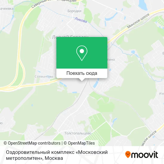 Карта Оздоровительный комплекс «Московский метрополитен»