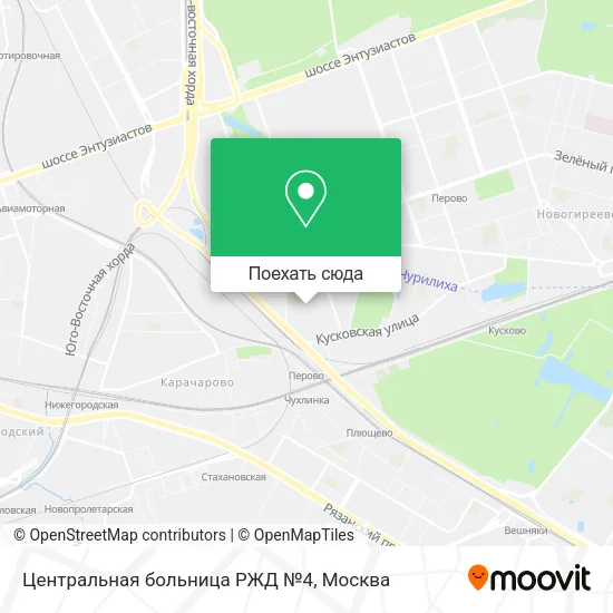 Карта Центральная больница РЖД №4