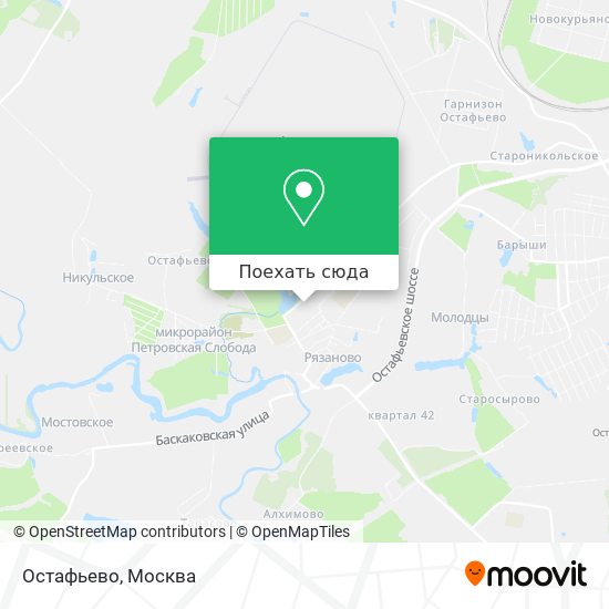 Карта Остафьево