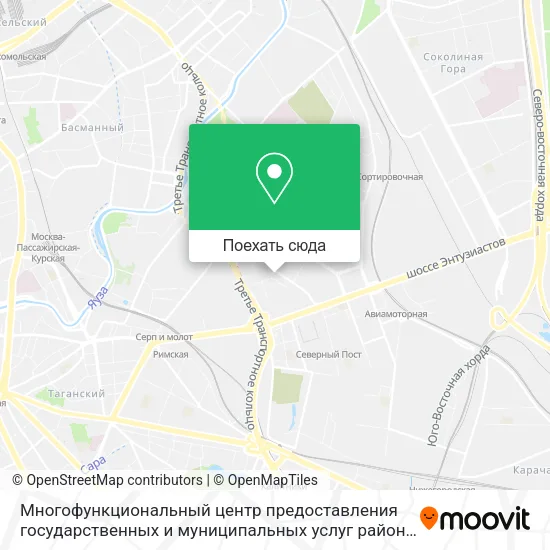 Карта Многофункциональный центр предоставления государственных и муниципальных услуг района Лефортово