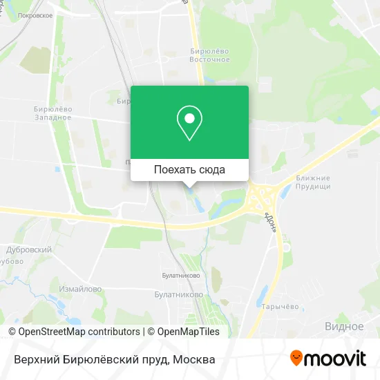 Карта Верхний Бирюлёвский пруд