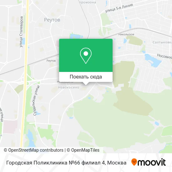 Карта Городская Поликлиника №66 филиал 4