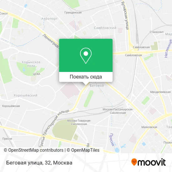 Карта Беговая улица, 32