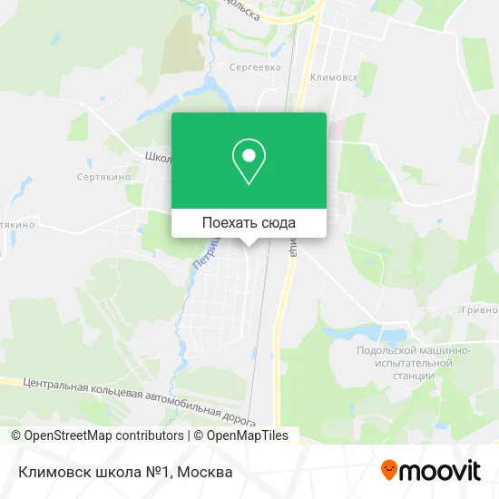 Карта Климовск школа №1