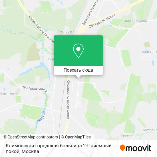 Карта Климовская городская больница 2-Приёмный покой