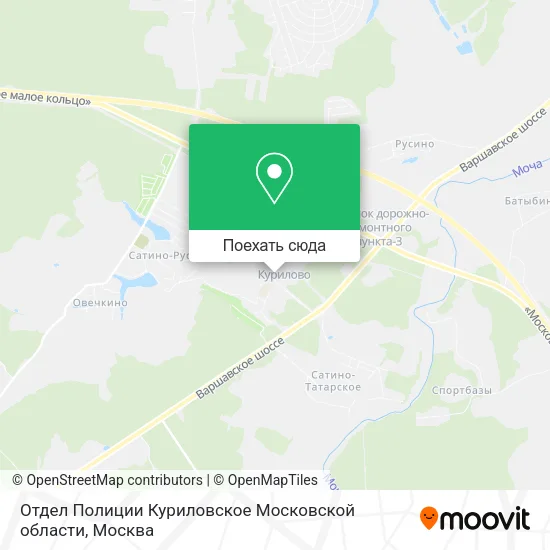 Карта Отдел Полиции Куриловское Московской области