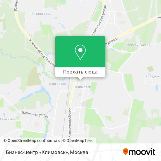 Карта Бизнес-центр «Климовск»